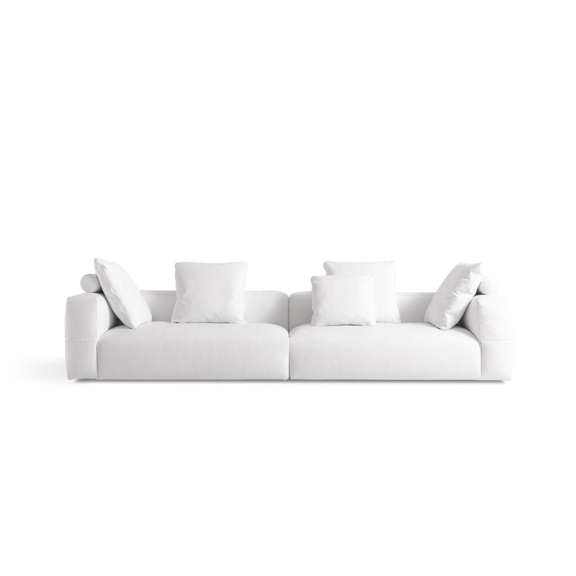 Versace Home Medusa 95 Sectional Sofa in leather with polished gold finishing, featuring the signature Medusa motif on the steel base